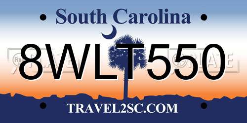 8WLT550 South Carolina License Plate