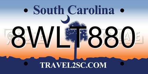 8WLT880 South Carolina License Plate