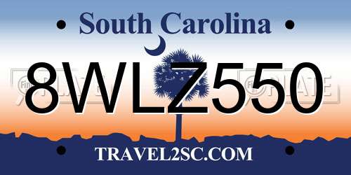 8WLZ550 South Carolina License Plate