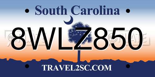 8WLZ850 South Carolina License Plate