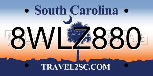 8WLZ880 South Carolina License Plate