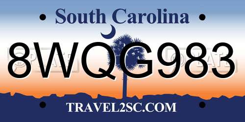 8WQG983 South Carolina License Plate