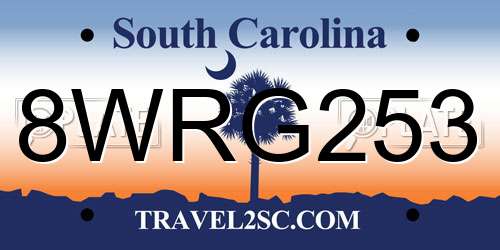 8WRG253 South Carolina License Plate