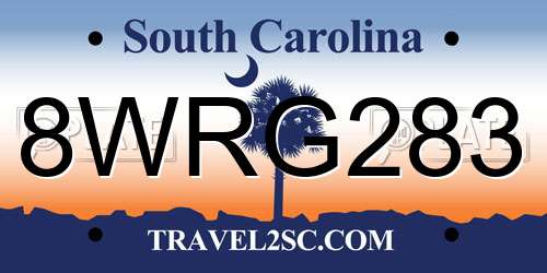 8WRG283 South Carolina License Plate