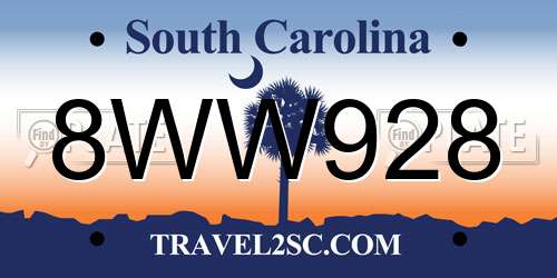 8WW928 South Carolina License Plate