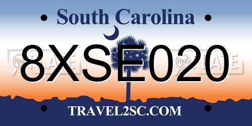 8XSE020 South Carolina License Plate