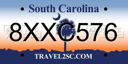 8XXC576 South Carolina License Plate