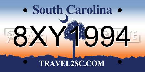 8XY1994 South Carolina License Plate