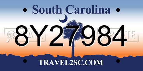8Y27984 South Carolina License Plate