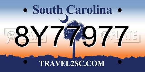 8Y77977 South Carolina License Plate