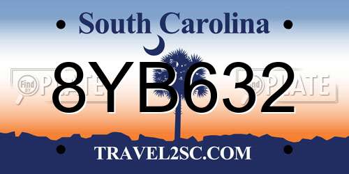 8YB632 South Carolina License Plate