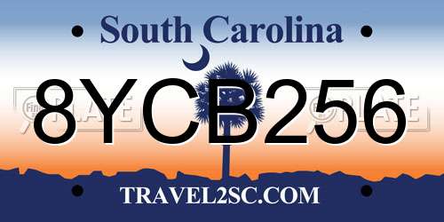 8YCB256 South Carolina License Plate