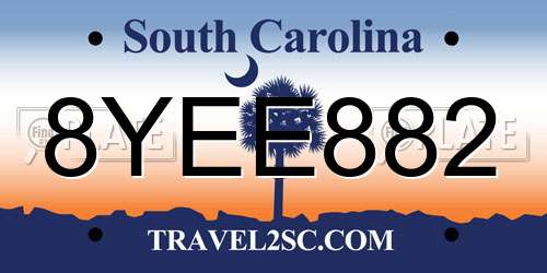 8YEE882 South Carolina License Plate