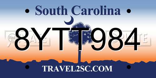 8YTT984 South Carolina License Plate