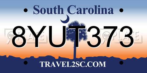 8YUT373 South Carolina License Plate