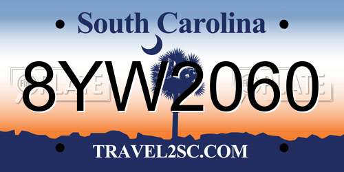 8YW2060 South Carolina License Plate
