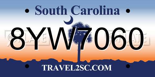 8YW7060 South Carolina License Plate