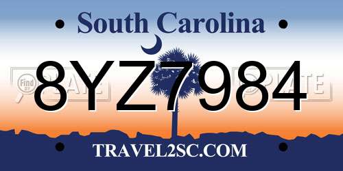 8YZ7984 South Carolina License Plate