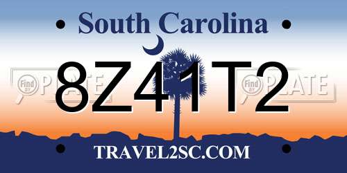 8Z41T2 South Carolina License Plate