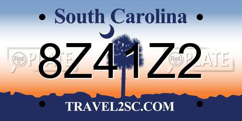 8Z41Z2 South Carolina License Plate
