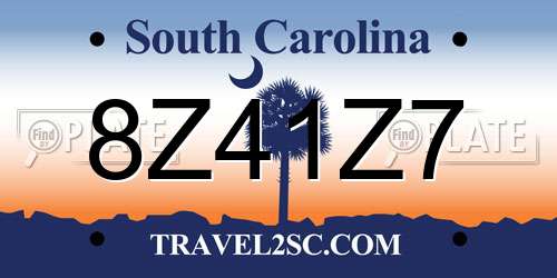 8Z41Z7 South Carolina License Plate