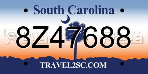 8Z47688 South Carolina License Plate