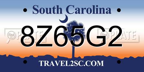 8Z65G2 South Carolina License Plate