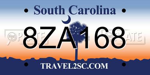 8ZA168 South Carolina License Plate