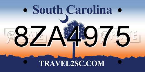 8ZA4975 South Carolina License Plate