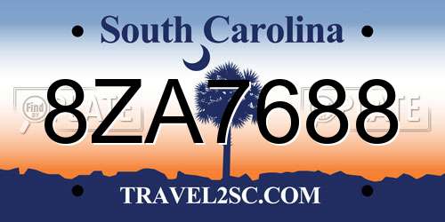 8ZA7688 South Carolina License Plate