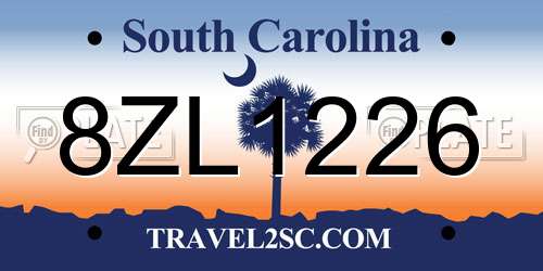 8ZL1226 South Carolina License Plate
