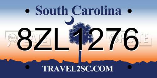 8ZL1276 South Carolina License Plate