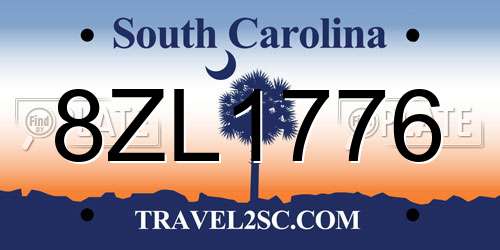 8ZL1776 South Carolina License Plate