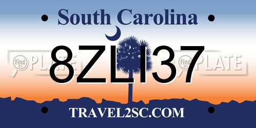 8ZLI37 South Carolina License Plate