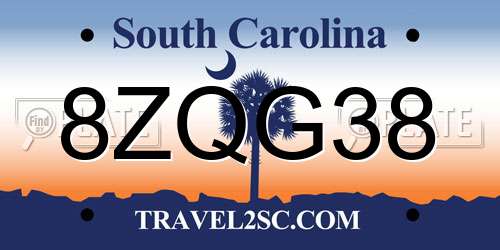 8ZQG38 South Carolina License Plate