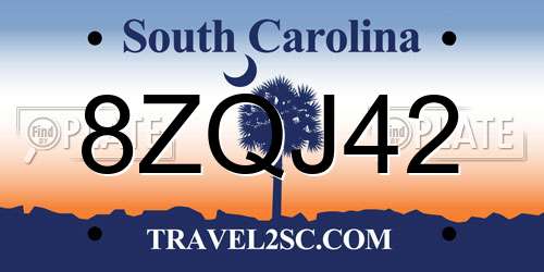 8ZQJ42 South Carolina License Plate