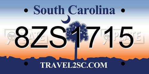 8ZS1715 South Carolina License Plate