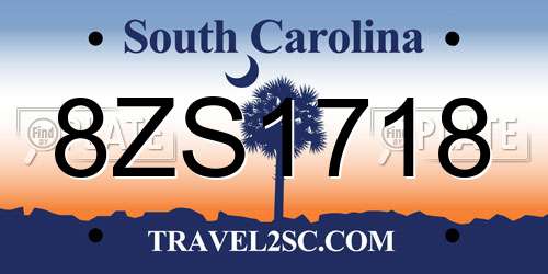 8ZS1718 South Carolina License Plate
