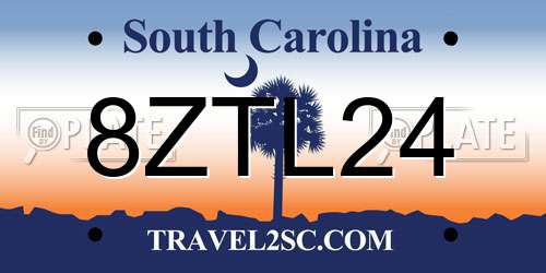 8ZTL24 South Carolina License Plate