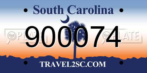 900074 South Carolina License Plate