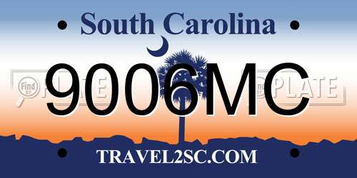 9006MC South Carolina License Plate