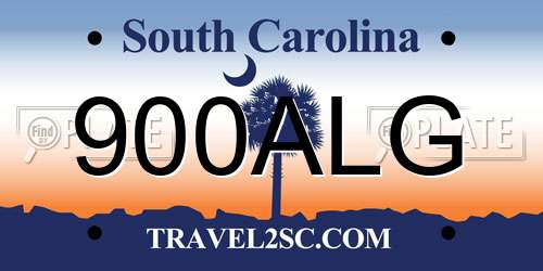 900ALG South Carolina License Plate