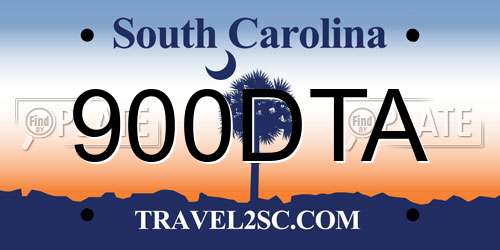 900DTA South Carolina License Plate