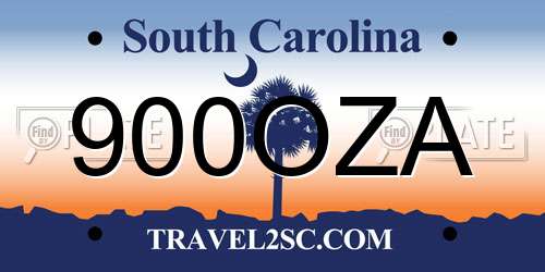 900OZA South Carolina License Plate