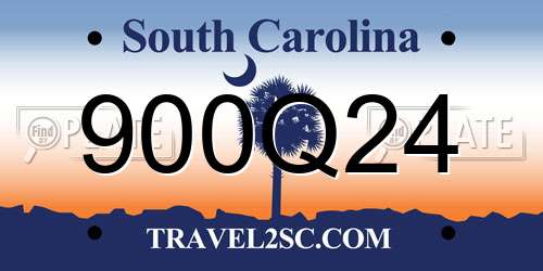 900Q24 South Carolina License Plate