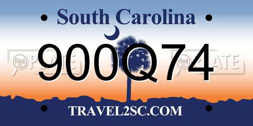 900Q74 South Carolina License Plate