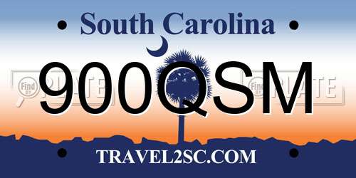 900QSM South Carolina License Plate
