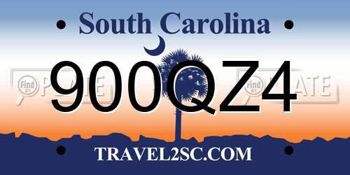 900QZ4 South Carolina License Plate