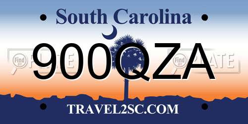 900QZA South Carolina License Plate