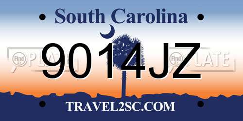 9014JZ South Carolina License Plate